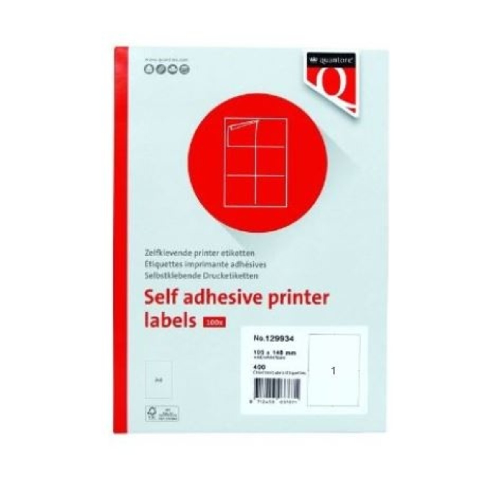 Etiket Quantore 210x297mm 1 per vel (100 vellen)