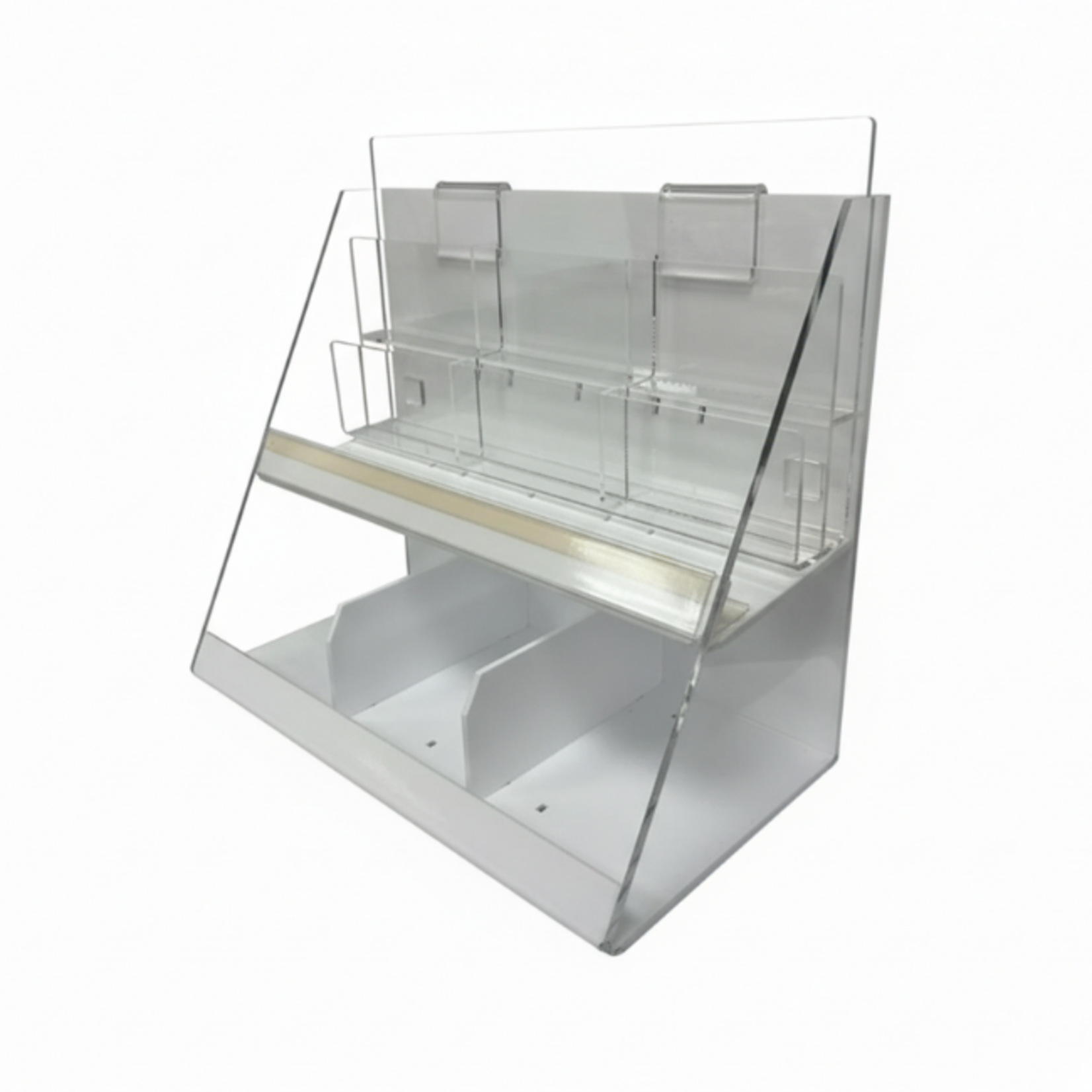 Prisma Graphics baliedisplay acryl 4mm 31x20x36,5cm inclusief vakverdelers/rails