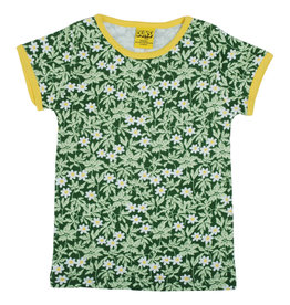 Duns Zachte groene t-shirt met witte bloemetjes