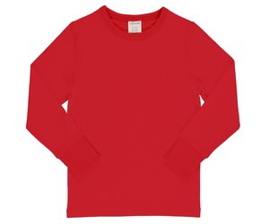 Effen rode t-shirt met lange mouwen van Maxomorra | hejsan.be - Hejsan  Hoppsan