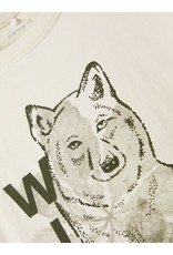 Name It Witte t-shirt met wolf uit bio katoen