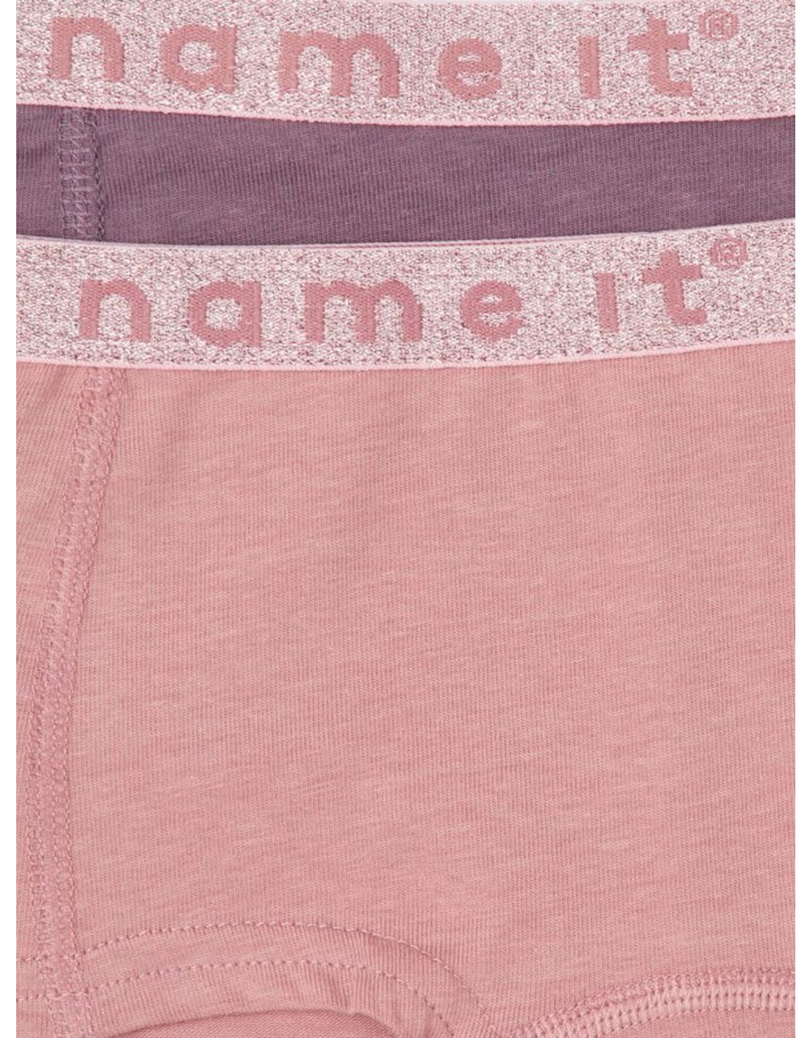Name It 2-pack roze hipsters met glitterband