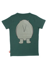Dyr Groene t-shirt met nijlpaard (voor-en achterkant)