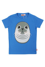 Dyr Fel blauwe unisex t-shirt met zeehond