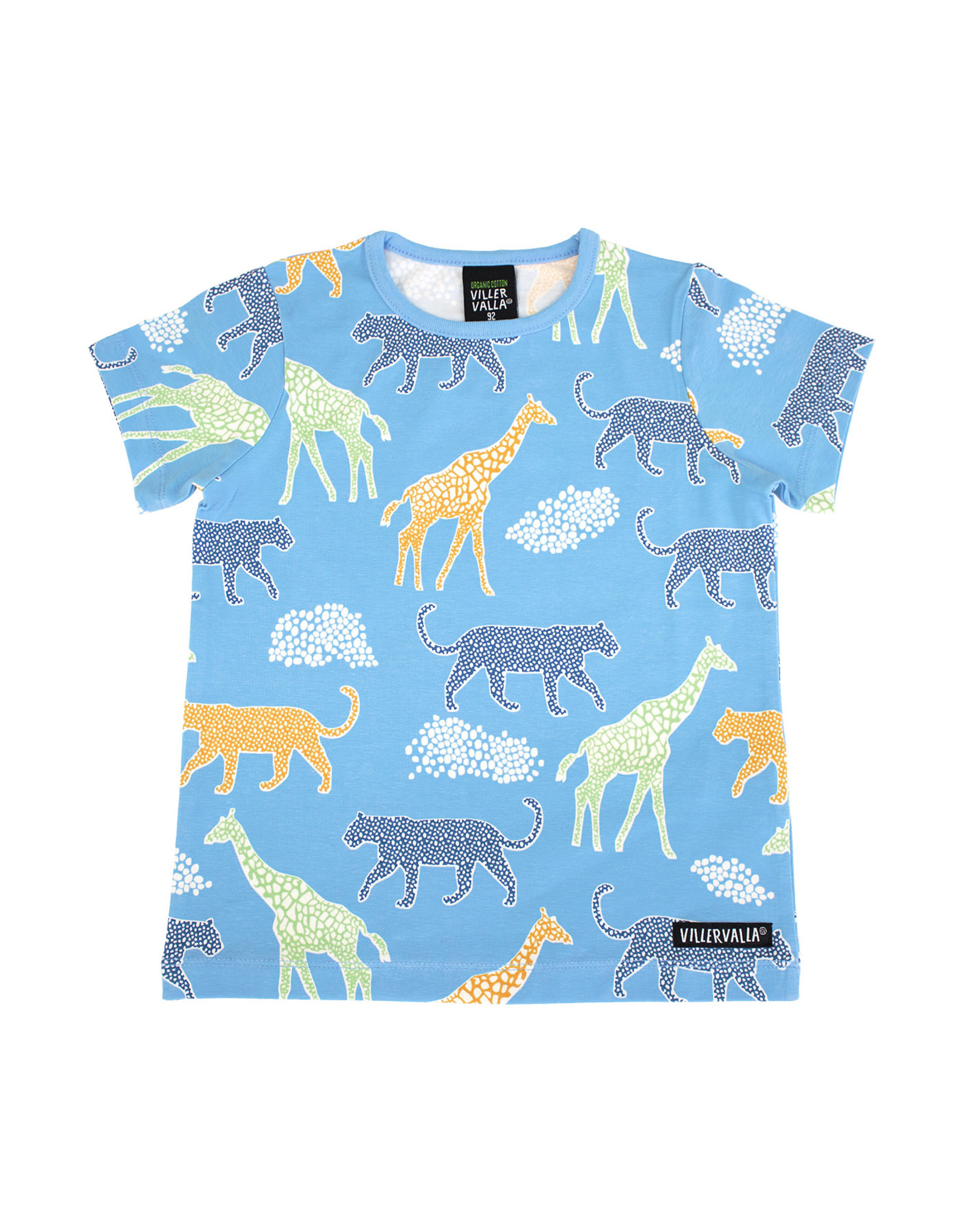Villervalla Blauwe t-shirt met wilde dieren