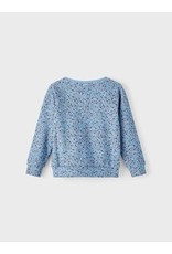 Name It Lichtblauwe sweater met rits en bloemetjesprint