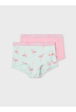 Name It 2-pack onderbroeken (flamingo + effen roze)
