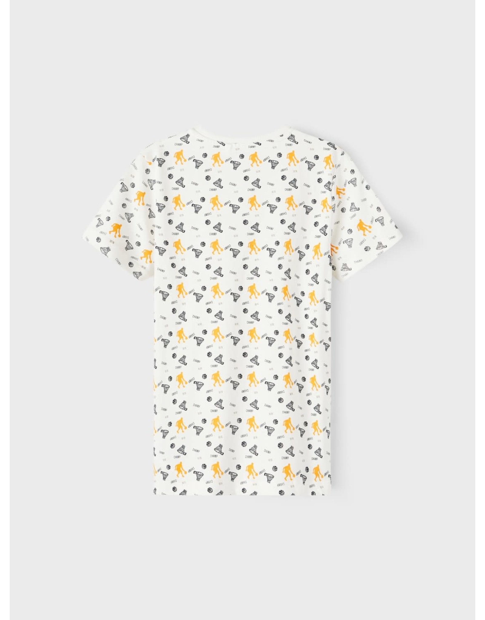 Name It Witte t-shirt met all over basket print