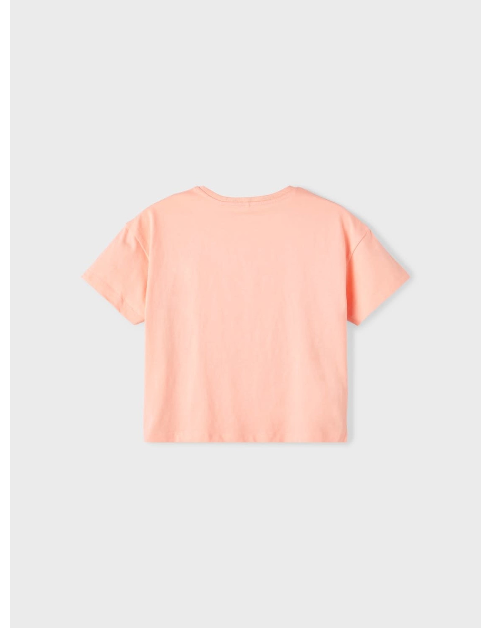 Name It Perzikkleurige t-shirt kort model met palmbomen