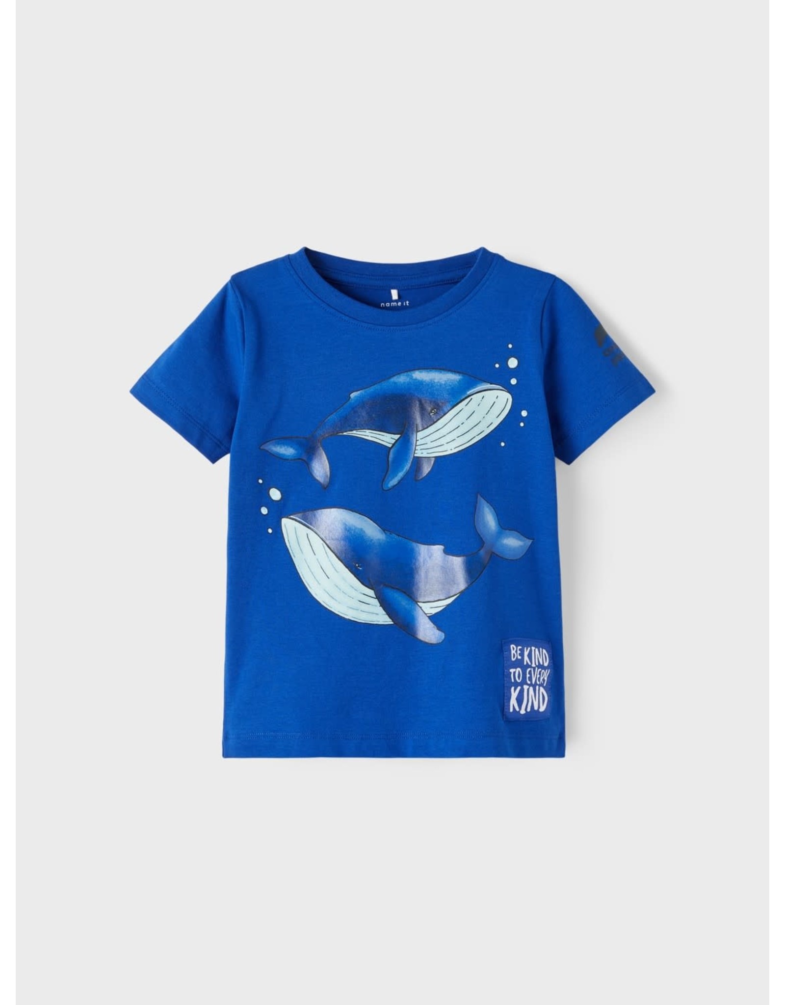 Name It Felle blauwe t-shirt met walvissen
