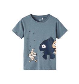 Name It Grijsblauwe t-shirt met vissen