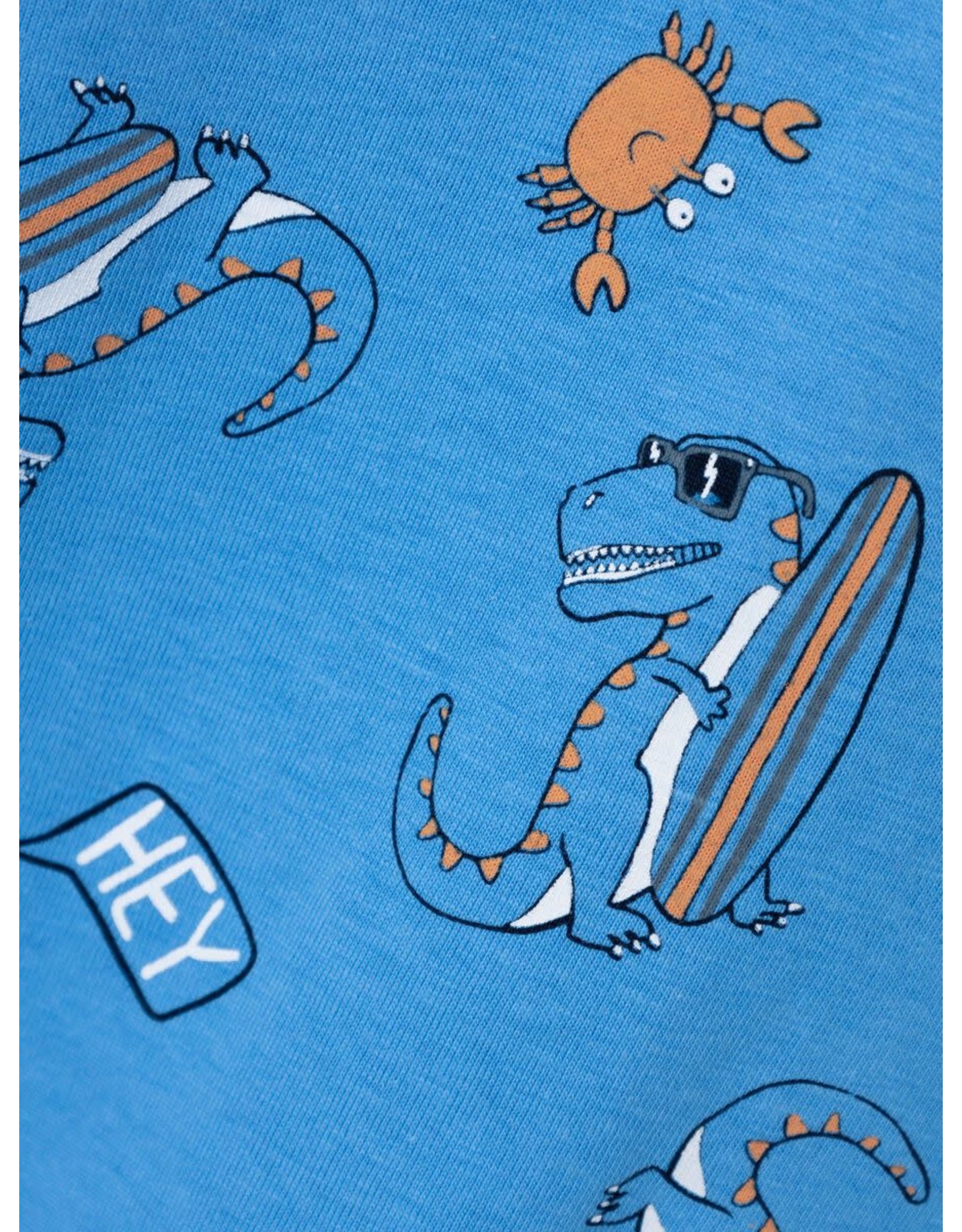 Name It Blauwe t-shirt met surfende krokodillen