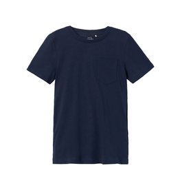 Name It Donkerblauwe basis t-shirt met borstzakje