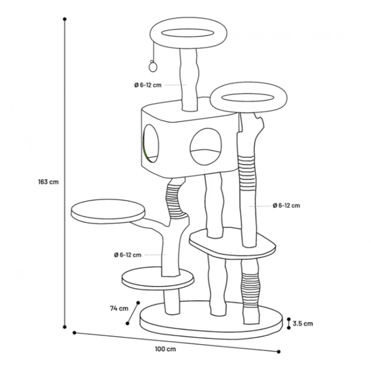 Flamingo Krabpaal Yuna Wit 100*74*163 cm