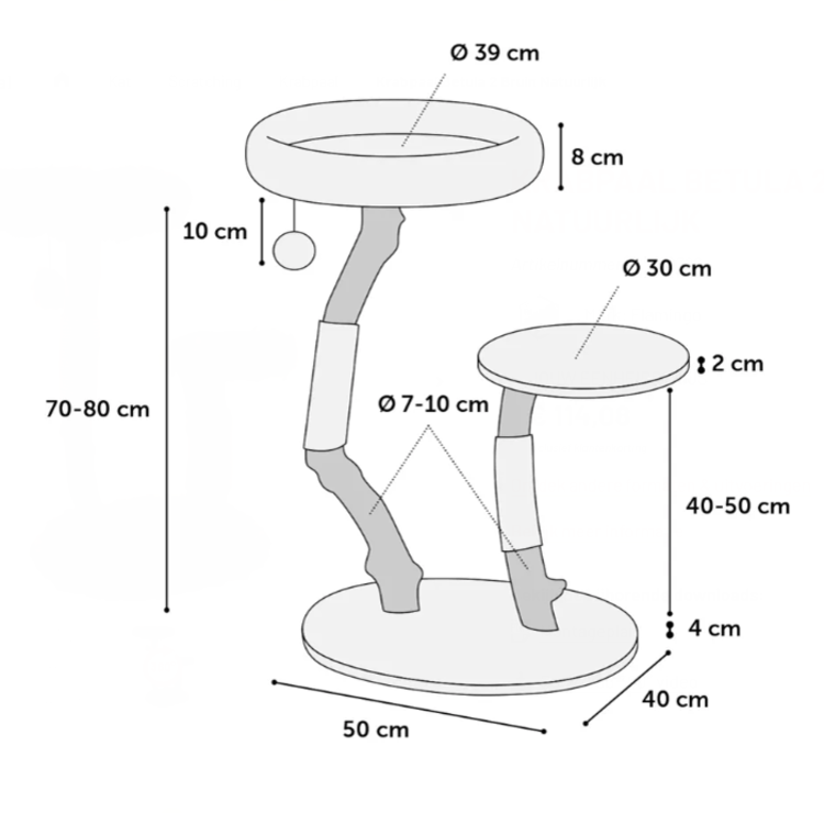Flamingo Krabpaal Betula 2 Bruin 71*40*86 cm