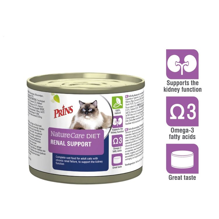 Prins NatureCare Dieet Kat Nier Ondersteuning 6*200 gr