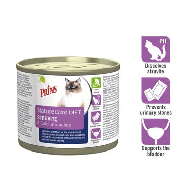Prins NatureCare Diät Katze Struvit & Calciumoxalat 6*200 gr