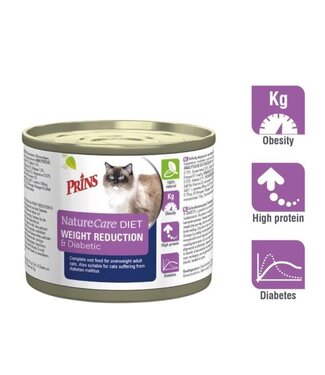Prins NatureCare Dieet Kat Gewichtscontrole & Diabetes 6*200 gr