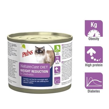 Prins NatureCare Dieet Cat Weight Reduction & Diabetic 6*200 gr