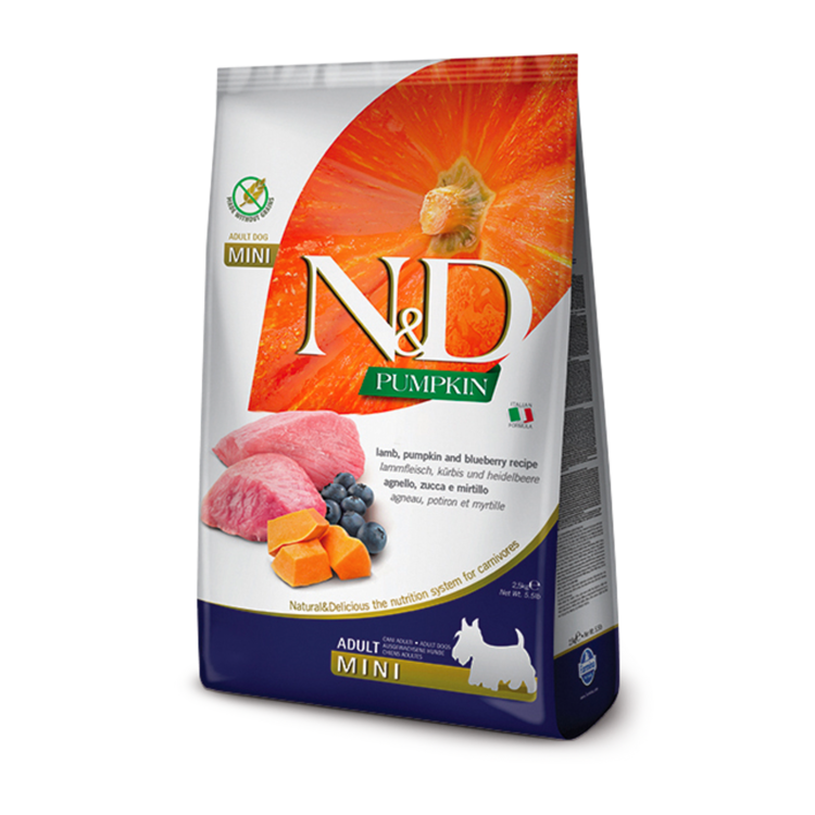 Farmina N&D PUMPKIN Adult Lamb, Pumpkin & Bleuberries Mini
