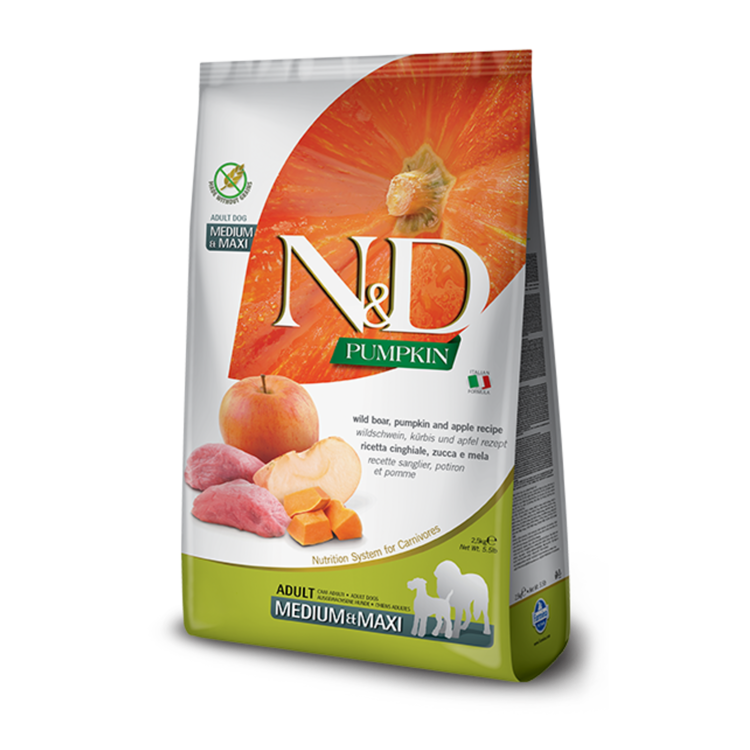 Farmina N&D PUMPKIN Adult Wild Zwijn, Pompoen & Appel Medium/Maxi