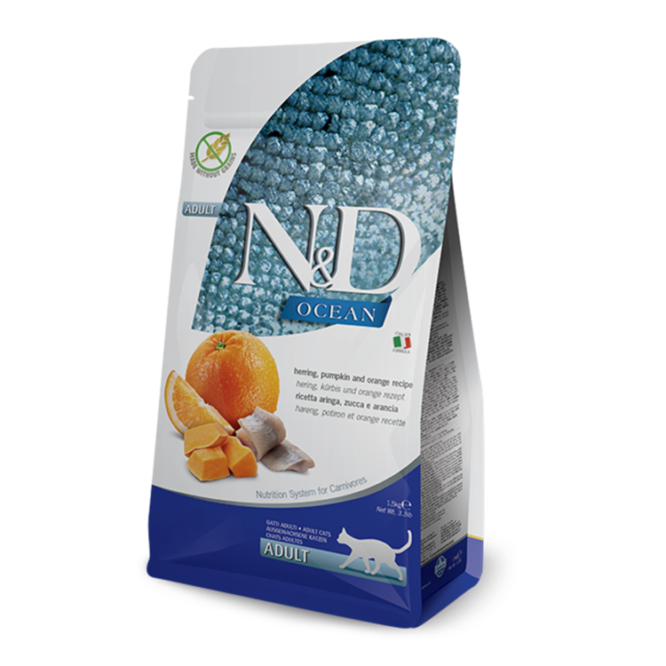 Farmina N&D OCEAN Cat Adult Herring, Pumpkin & Orange