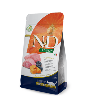 Farmina N&D PUMPKIN Kat Adult Gecasteerd Lam, Pompoen & Bosbes