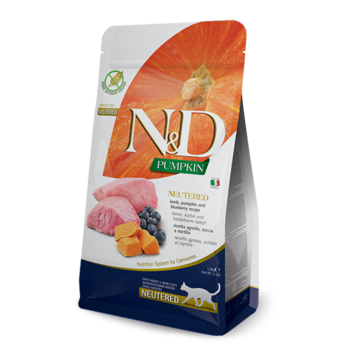 Farmina N&D PUMPKIN Kat Adult Gecasteerd Lam, Pompoen & Bosbes