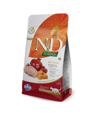 Farmina N&D PUMPKIN Kat Adult Gecastreerd Kwartel, Pompoen & Granaatappel