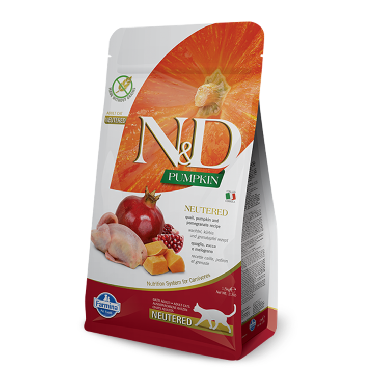 Farmina N&D PUMPKIN Katze Adult Kastriert Wachtel, Kürbis und Granatapfel