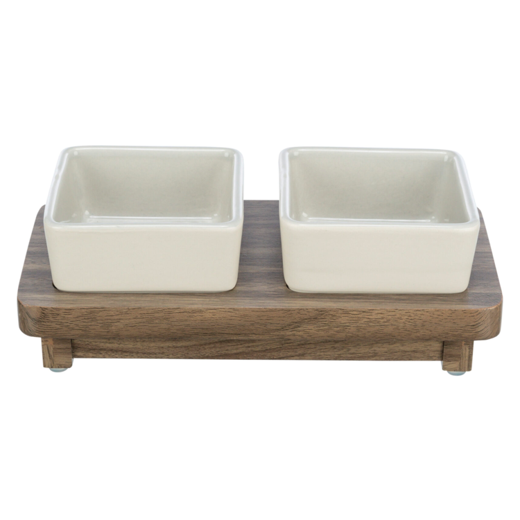 Trixie Voer-/Waterbak Hout/Keramiek