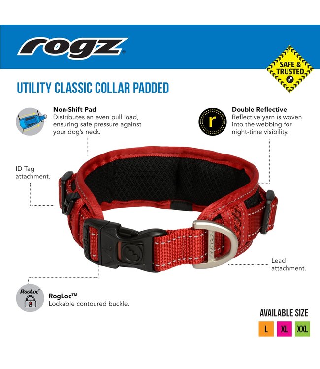 Rogz UTILITY Classic Collar Padded