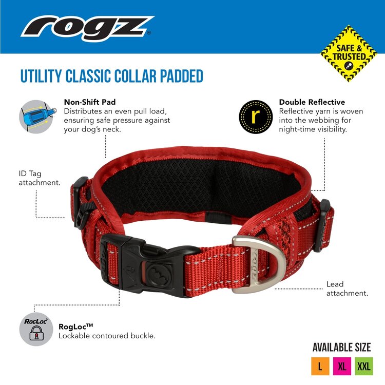 Rogz UTILITY Classic Collar Padded