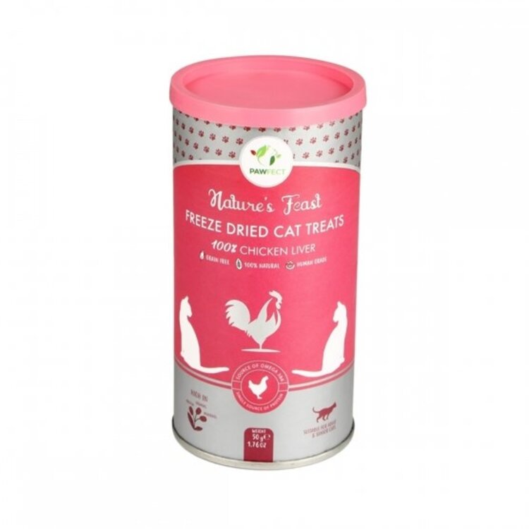 Pawfect Nature's Feast Cat Freeze Dried Treats 50 gr