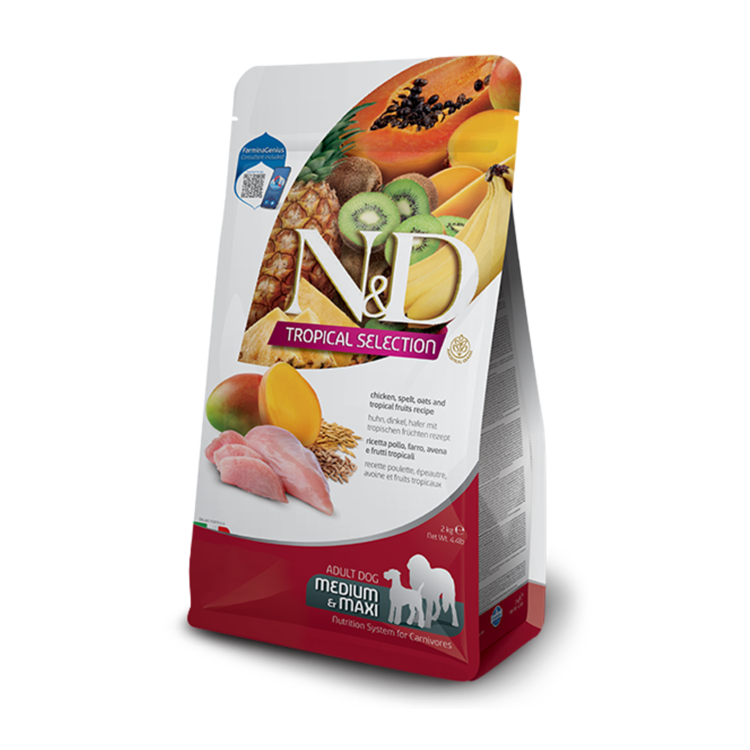 Farmina N&D TROPICAL Adult Huhn, Dinkel, Hafer & Tropische Früchte Medium/Maxi