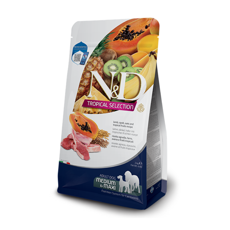 Farmina N&D TROPICAL Adult Lam, Spelt, Haver & Tropisch Fruit Medium/Maxi