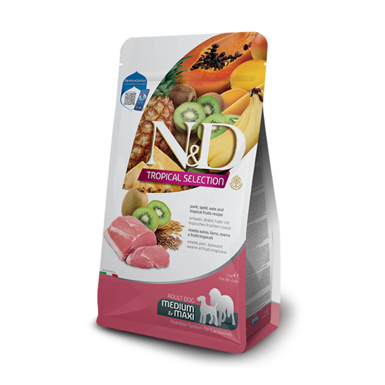 Farmina N&D TROPICAL Adult Pork, Spelt, Oats & Tropical Fruits Medium/Maxi