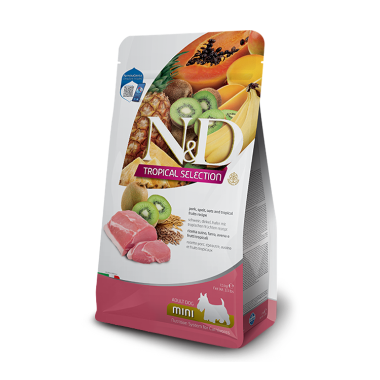 Farmina N&D TROPICAL Adult Varken, Spelt, Haver & Tropisch Fruit Mini