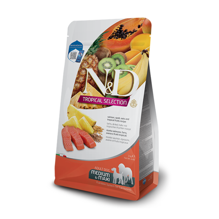 Farmina N&D TROPICAL Adult Zalm, Spelt, Haver & Tropisch Fruit Medium/Maxi