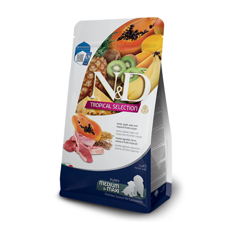 Farmina N&D TROPICAL Puppy Lamb, Spelt, Oats & Tropical Fruits Medium/Maxi