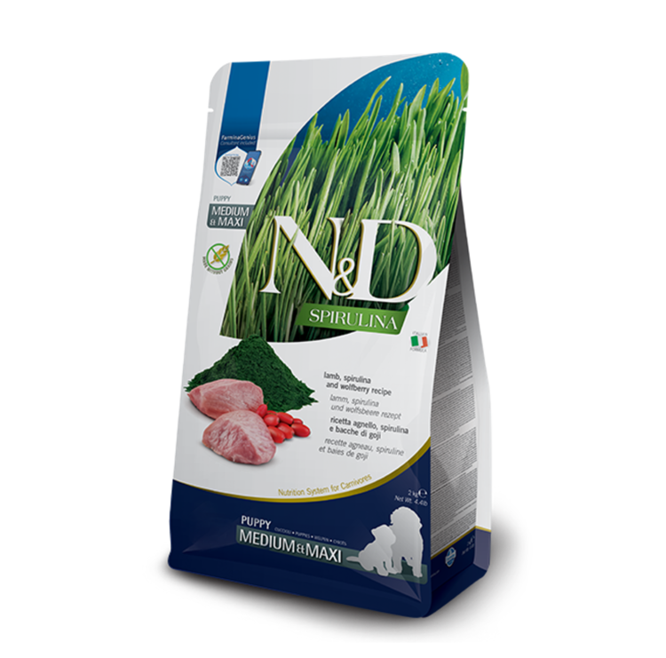 Farmina N&D SPIRULINA Puppy Lamm, Spirulina & Goji Beeren Medium/Maxi