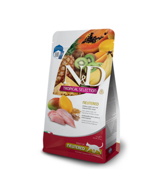Farmina N&D TROPICAL Kat Adult Gecastreerd Kip, Spelt, Haver & Tropisch Fruit
