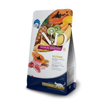 Farmina N&D TROPICAL Kat Adult Gecastreerd Lam, Spelt, Haver & Tropisch Fruit