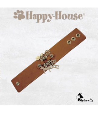 Happy-House "Armband Leder Cognac Silber"