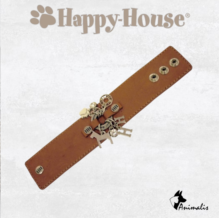 Happy-House "Armband Leder Cognac Silber"