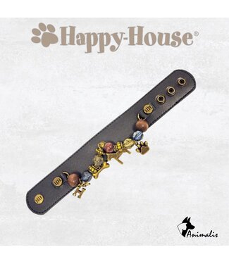Happy-House "Armband Leder Blau Multi Schmal“