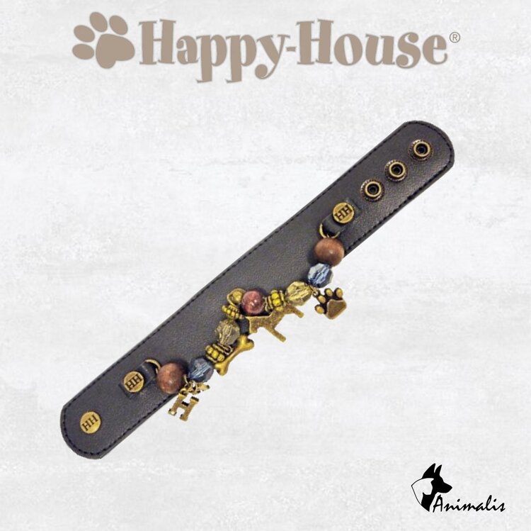 Happy-House "Armband Leer Blauw Multi Smal"