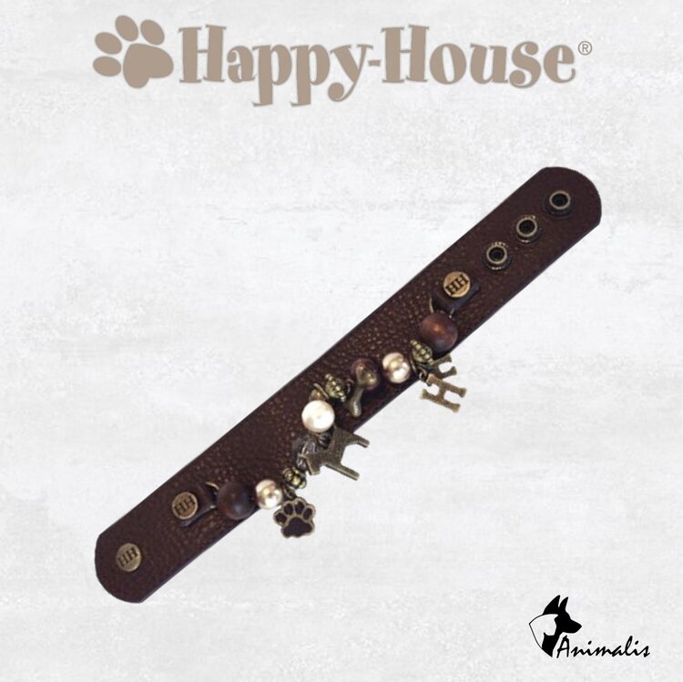 Happy-House "Bracelet Leather Darkbrown Bronze Small"