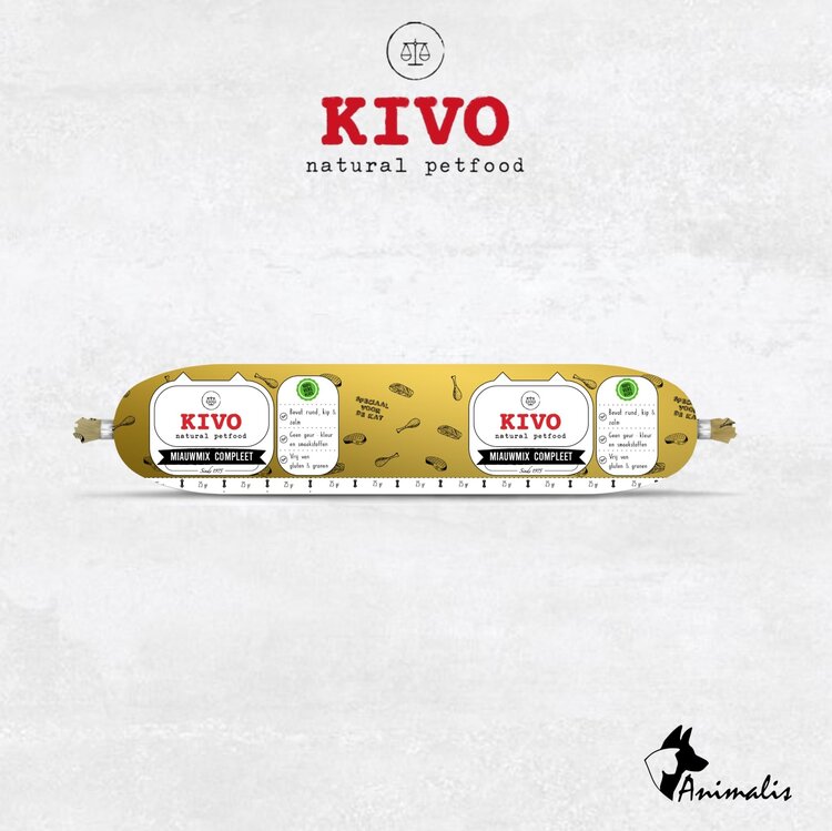 Kivo MiauwMix Rund, Kip & Zalm 250 gr