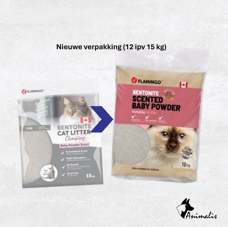 Flamingo Kattenbakvulling "Baby Powder Scent"